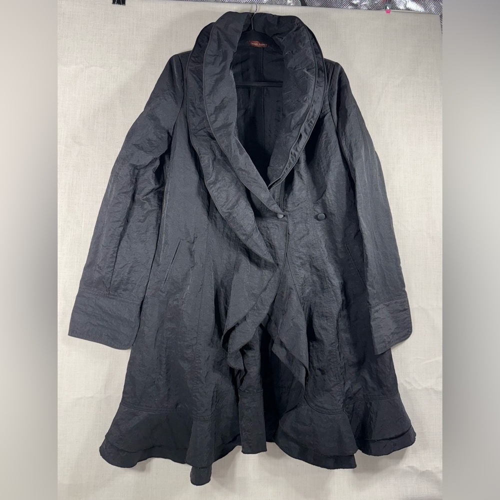 Vintage Design Today’s Adjustable wired Ruffled Collar,Shoulder pads trench coat